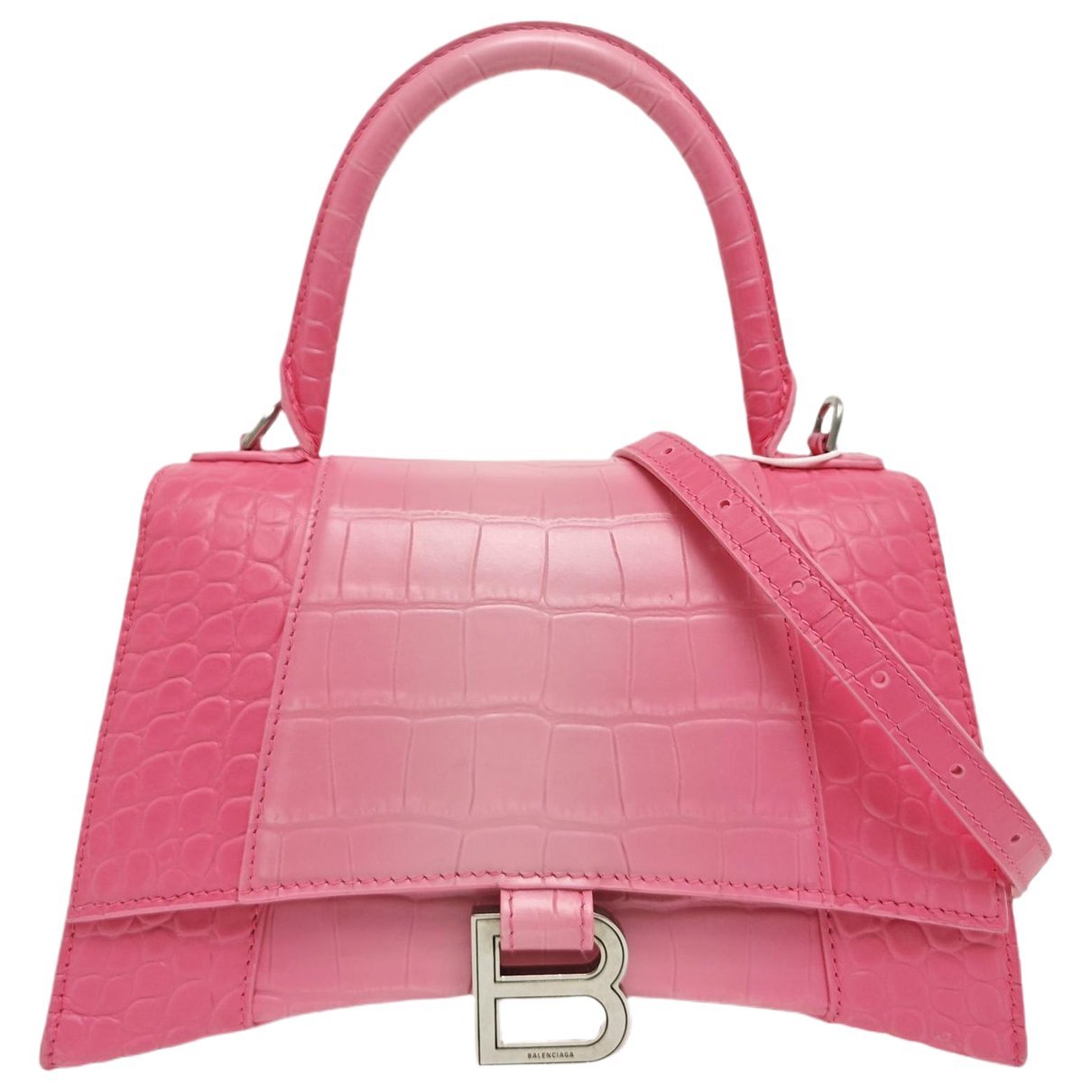 Hourglass leather handbag