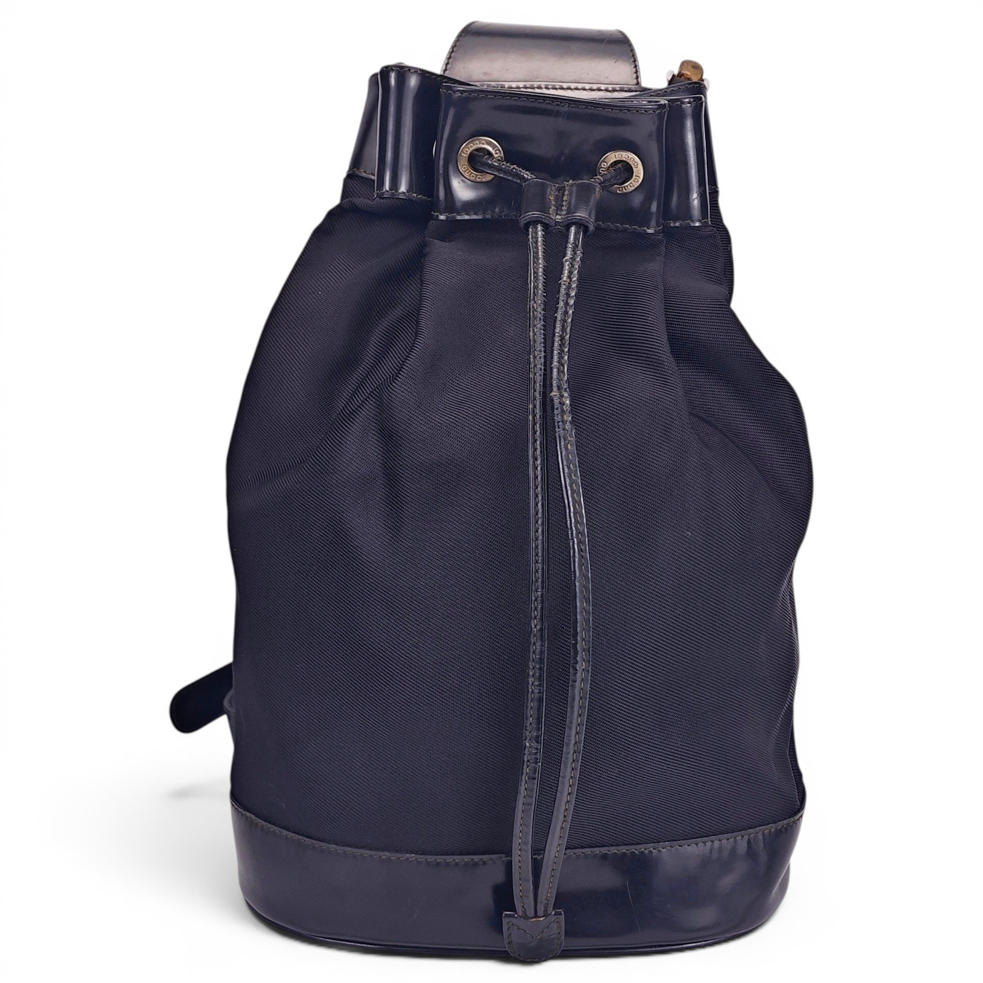 Patent leather backpack