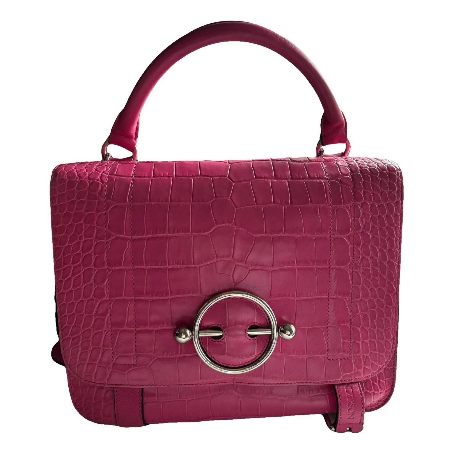 Disc leather handbag