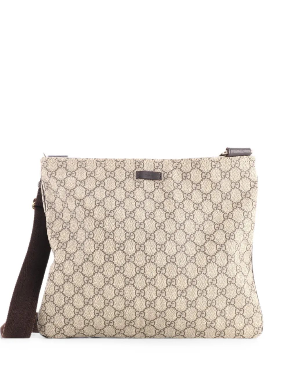 Zip Top Messenger Bag GG Coated Canvas Large crossbody bag