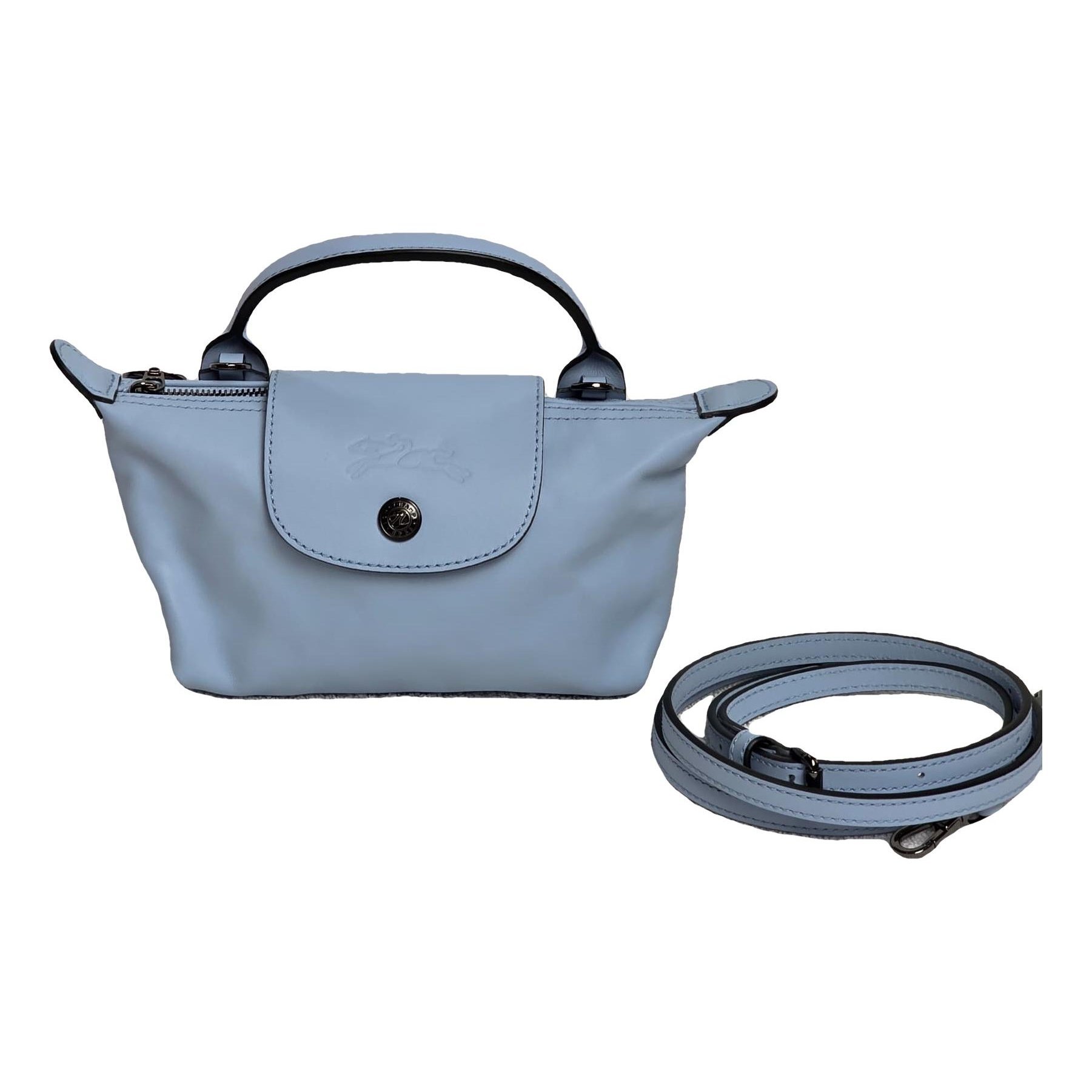 Pliage leather clutch bag