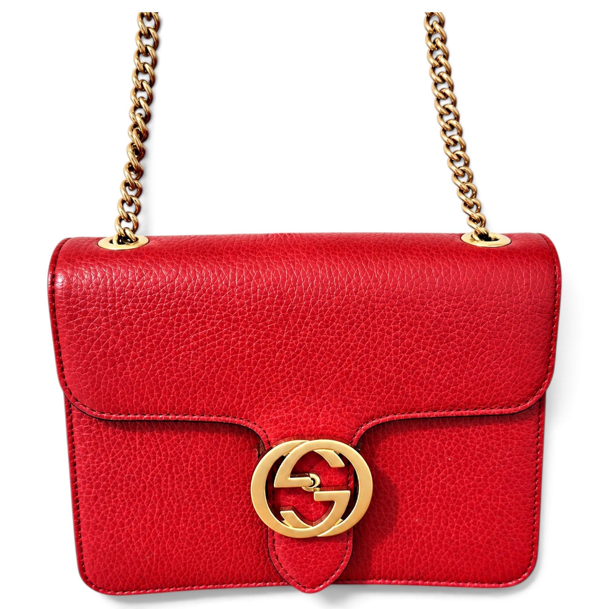 Interlocking leather handbag