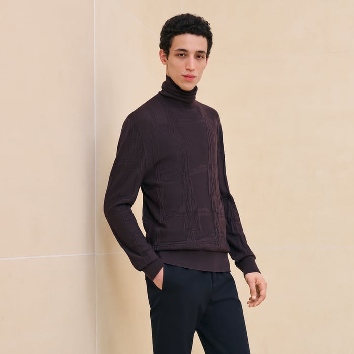 Grenat "Jeu De Points Harnais" Turtleneck Sweater