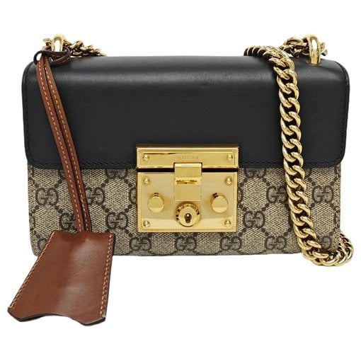 Padlock leather handbag