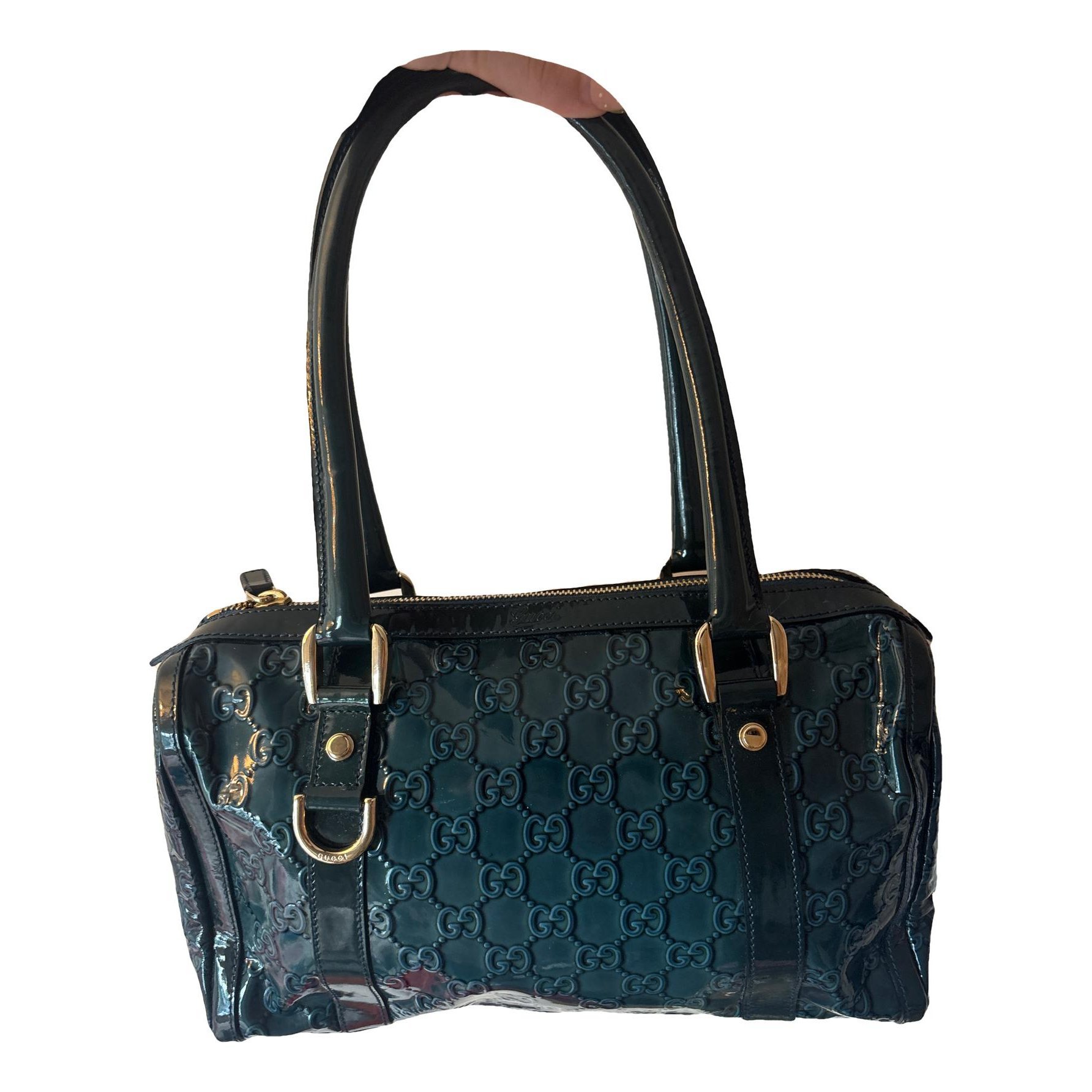 Boston patent leather handbag
