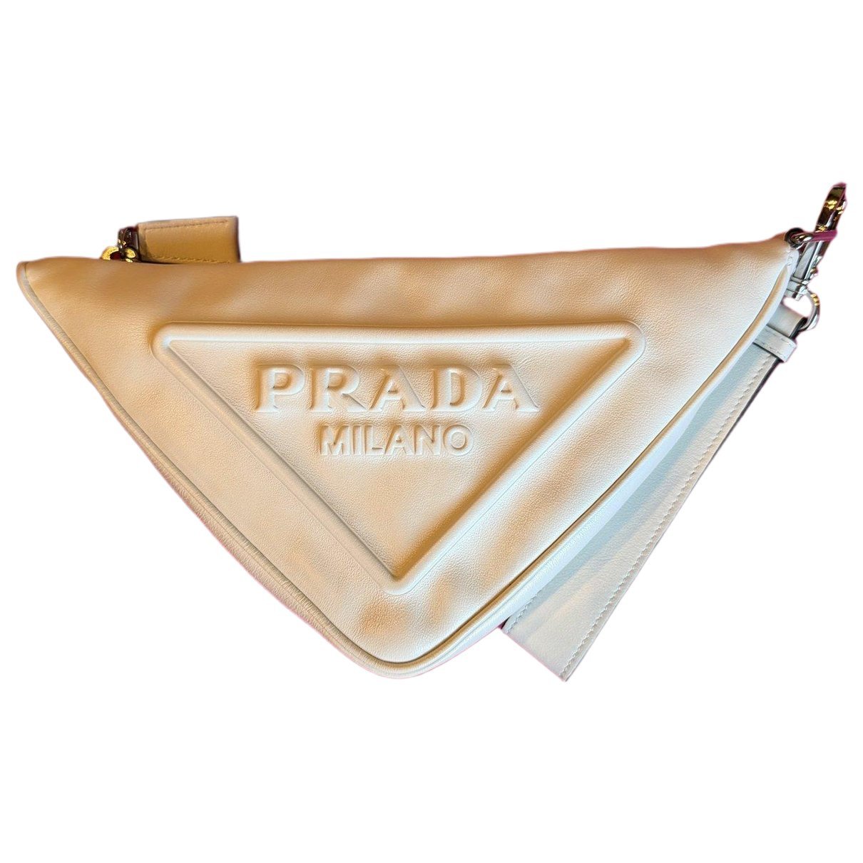 Triangle leather clutch bag