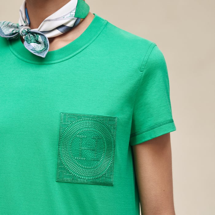 Vert Mélisse Embroidered Pocket T-shirt