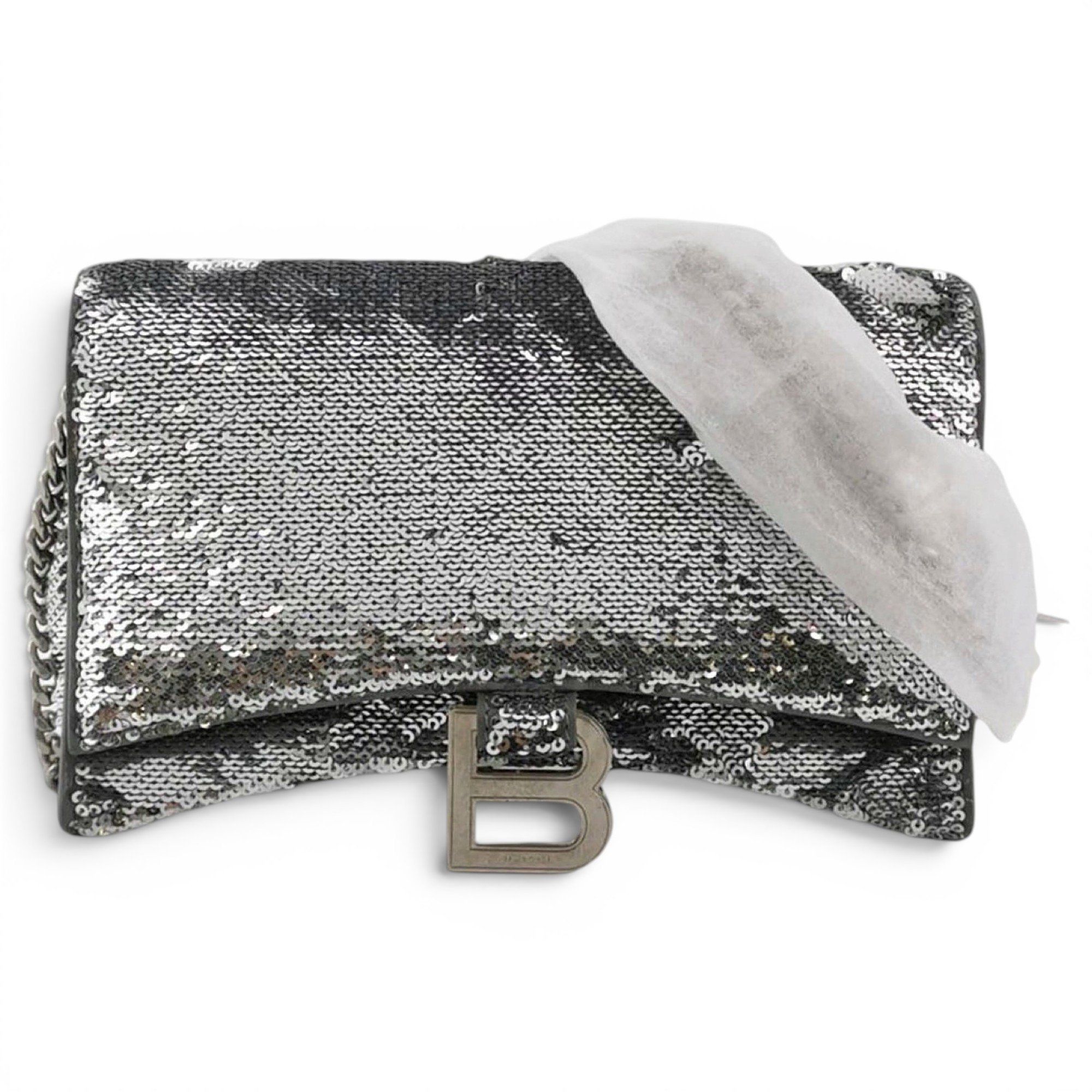 Hourglass glitter handbag