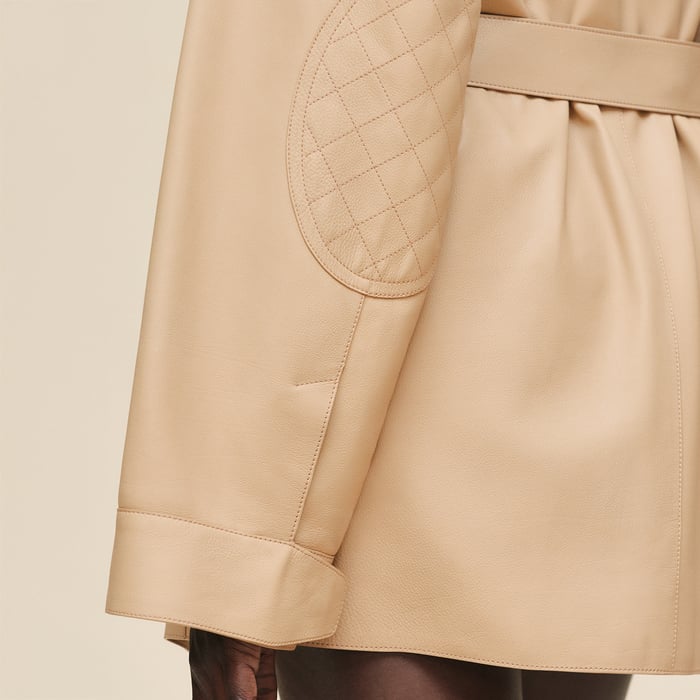 Beige Cajou Short Parka Coat