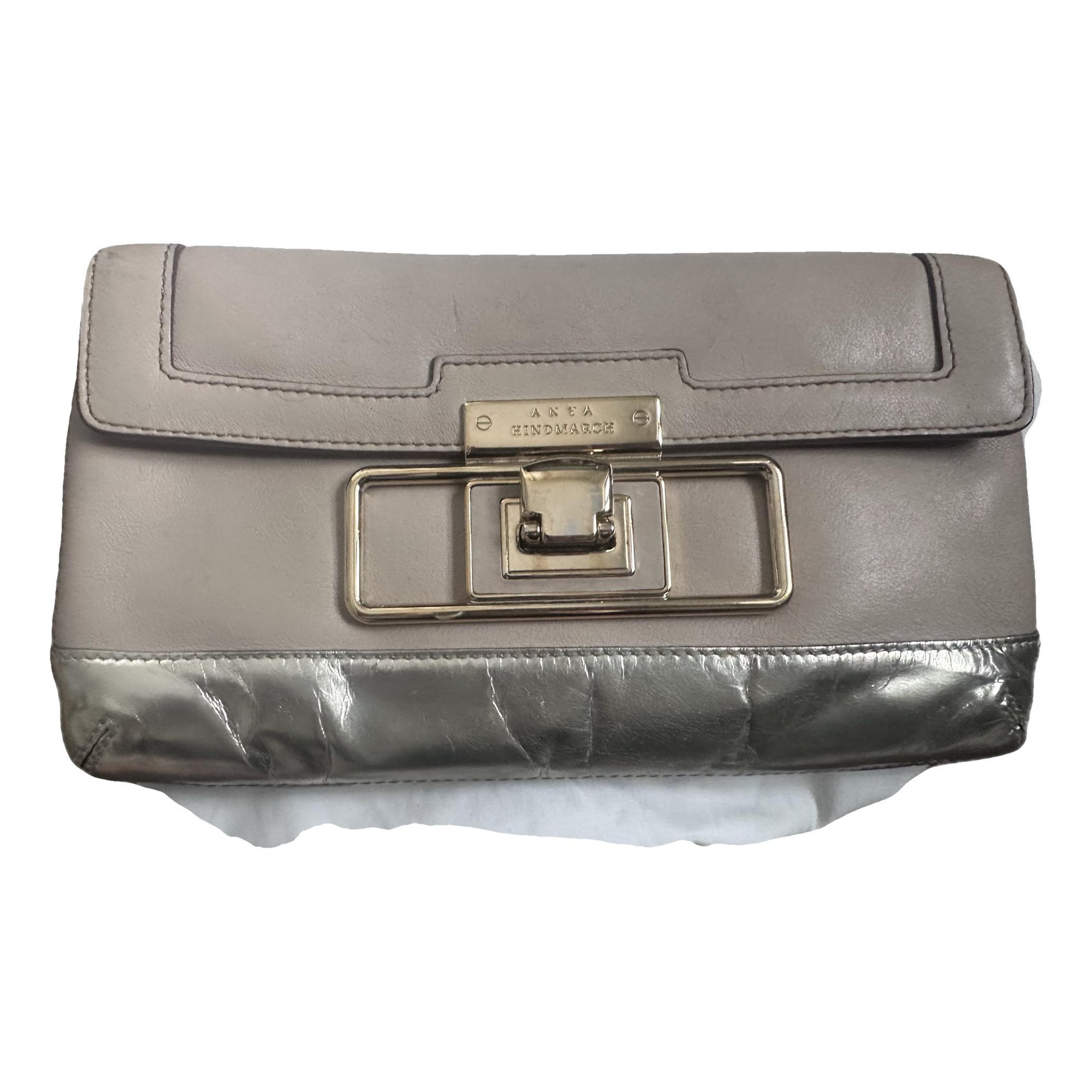 Leather clutch bag