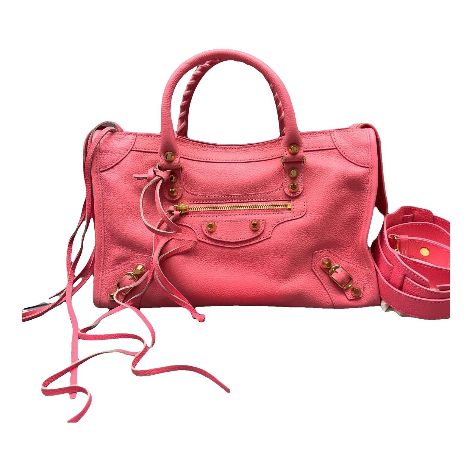 City leather handbag