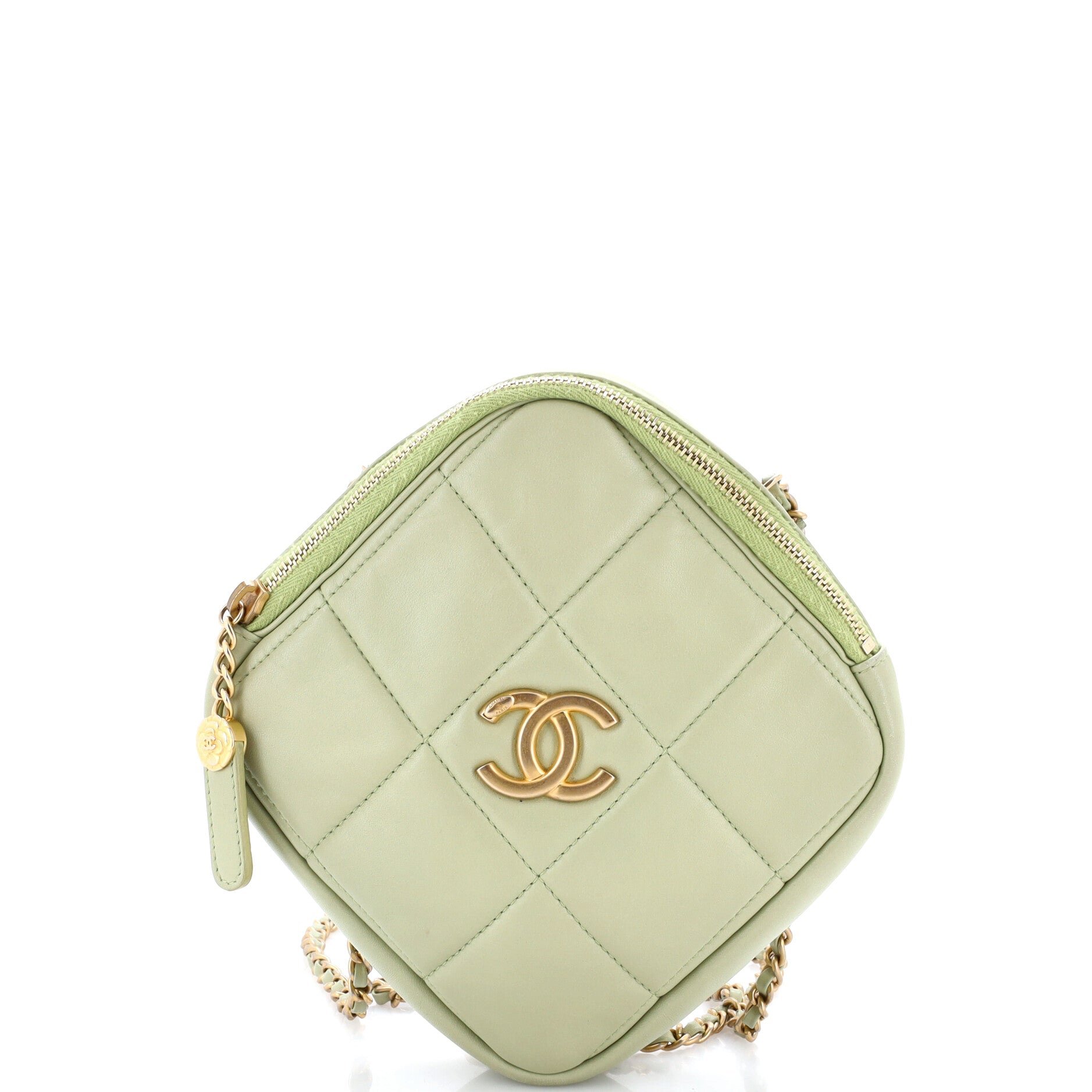Diamond Chain Crossbody Bag Quilted Lambskin Small