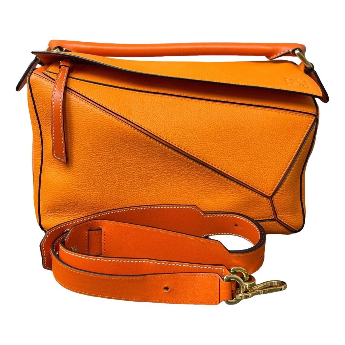 Puzzle leather handbag