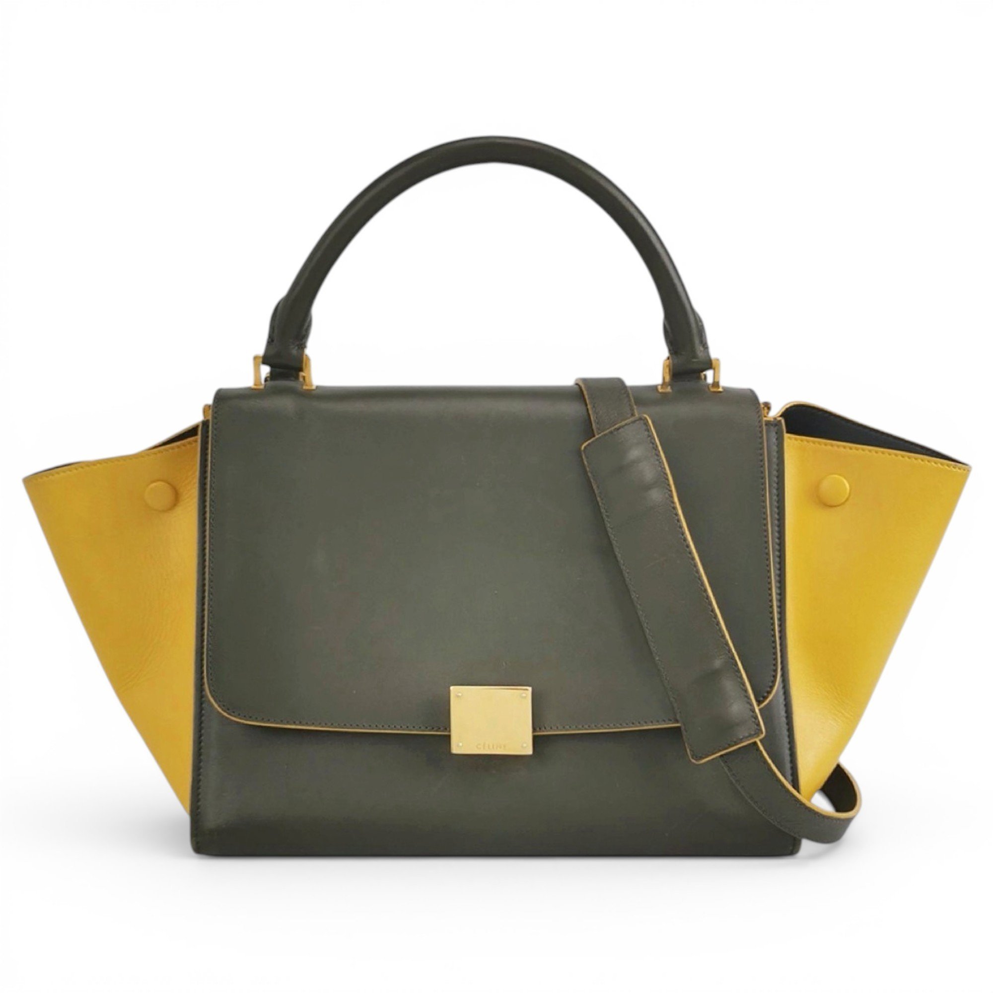 Trapèze leather handbag