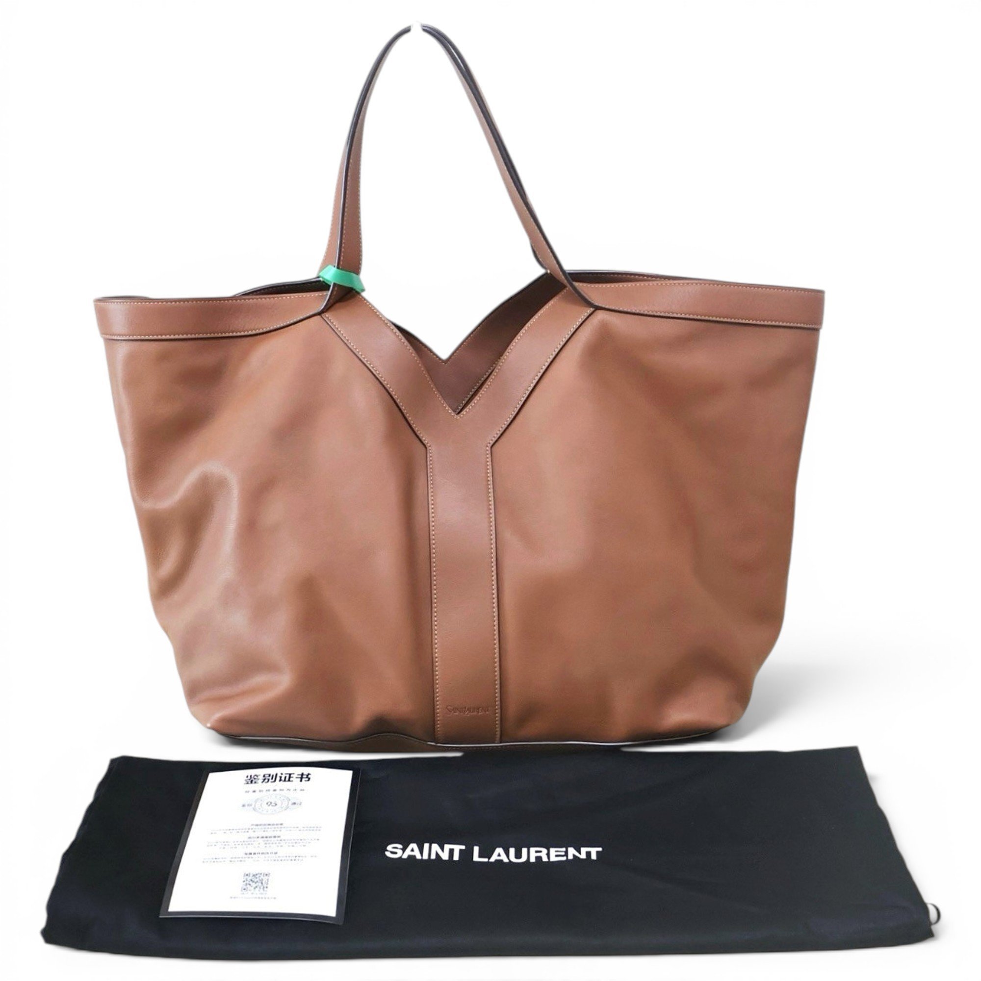 Y leather tote