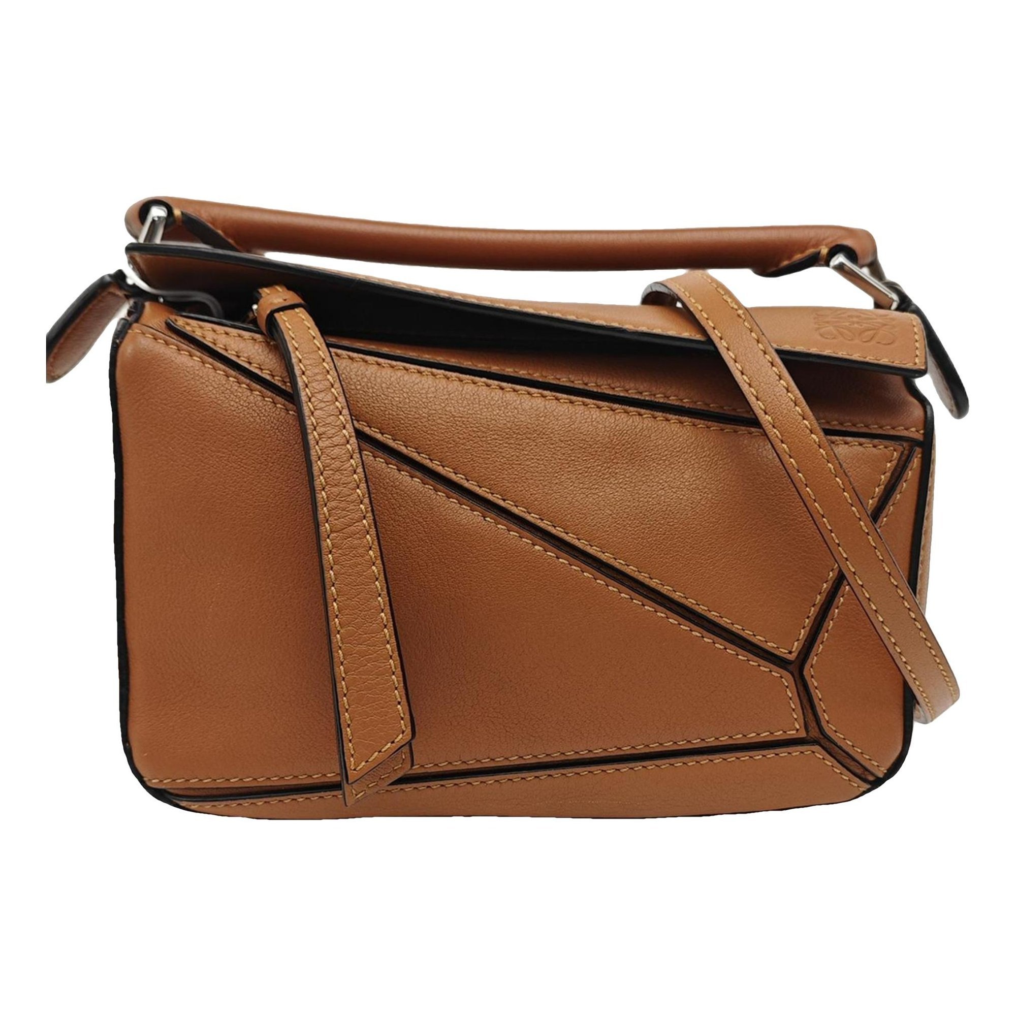 Puzzle leather handbag