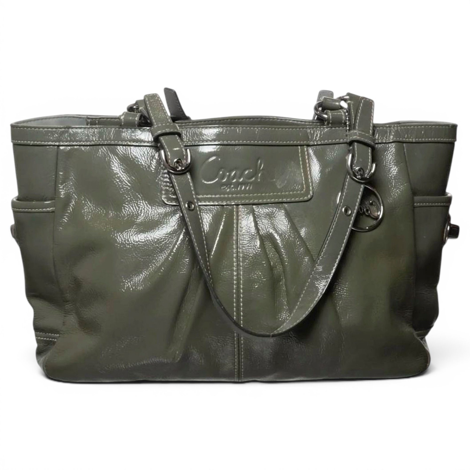 Patent leather tote