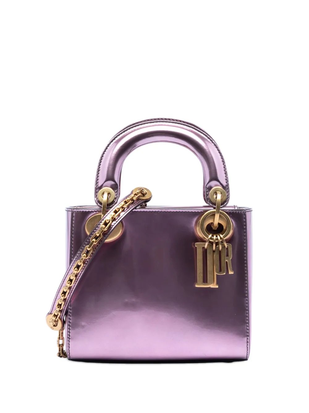 2018 Mini Metallic Patent Lady Dior satchel