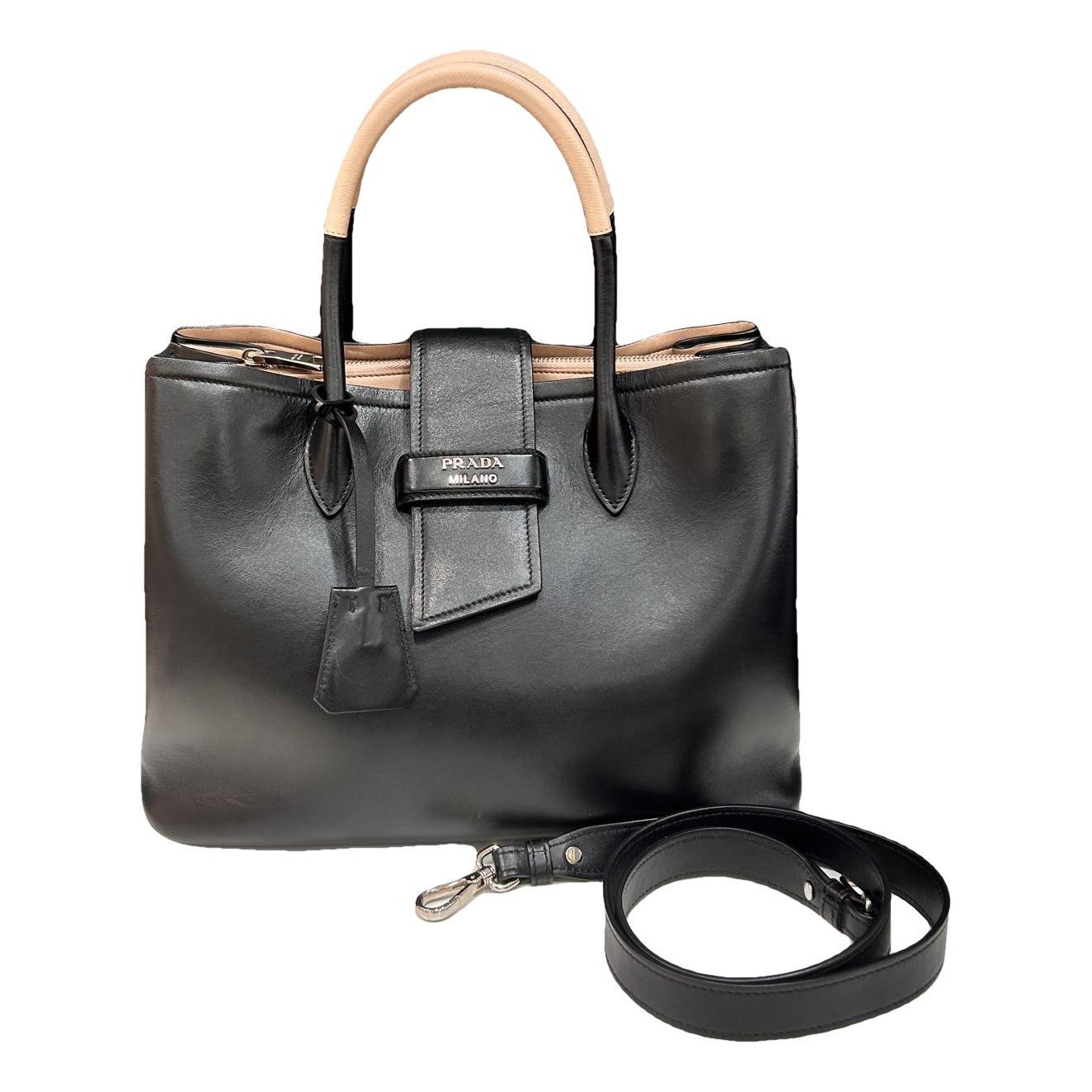 Ribbon leather handbag