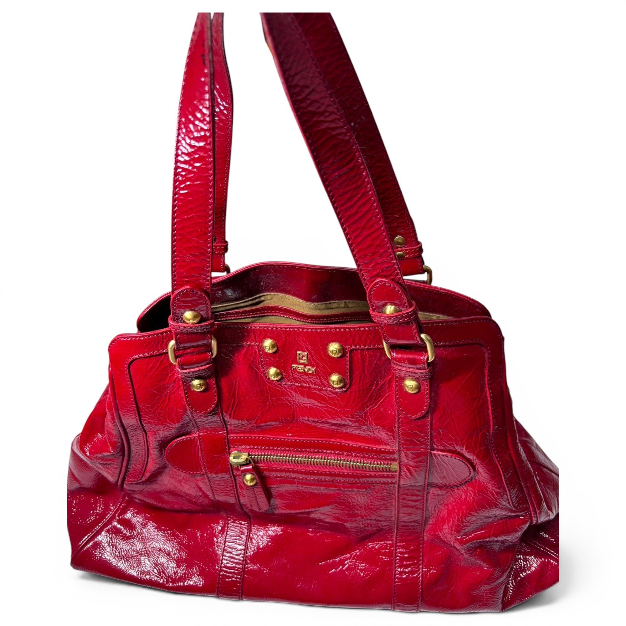 Patent leather handbag