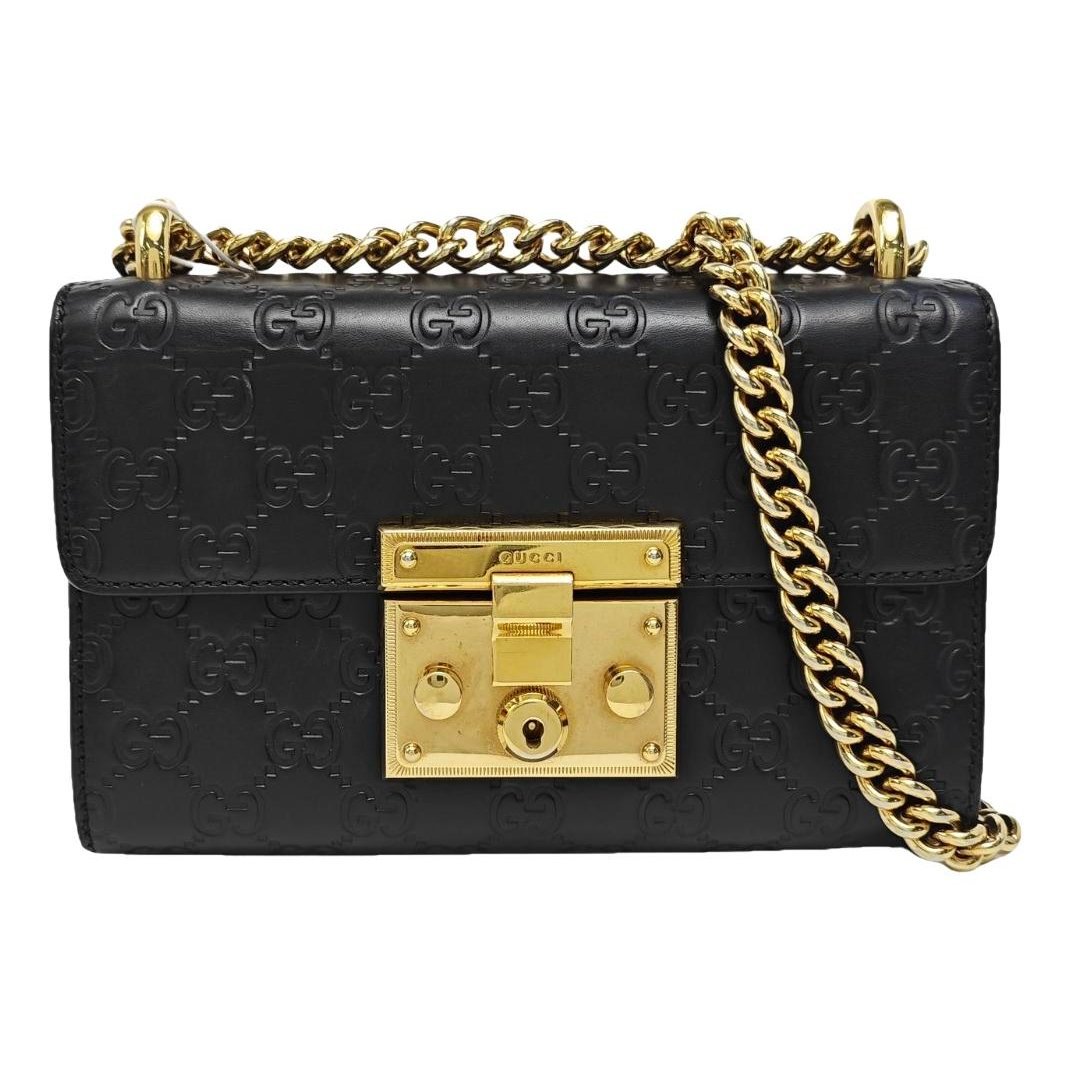 Padlock leather handbag