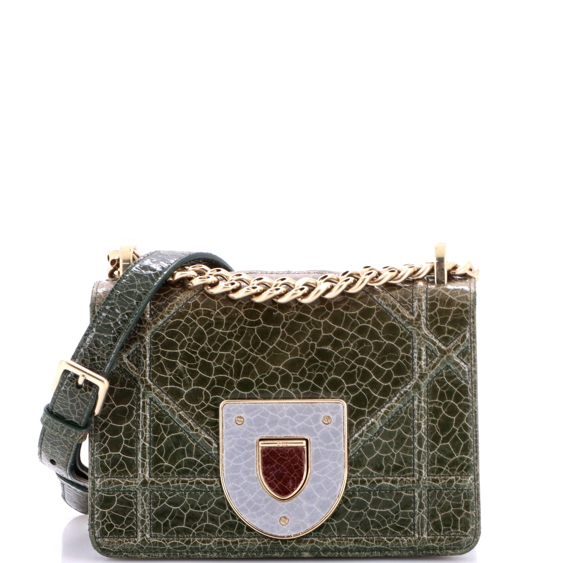 Diorama Club Flap Bag Crackled Deerskin Small