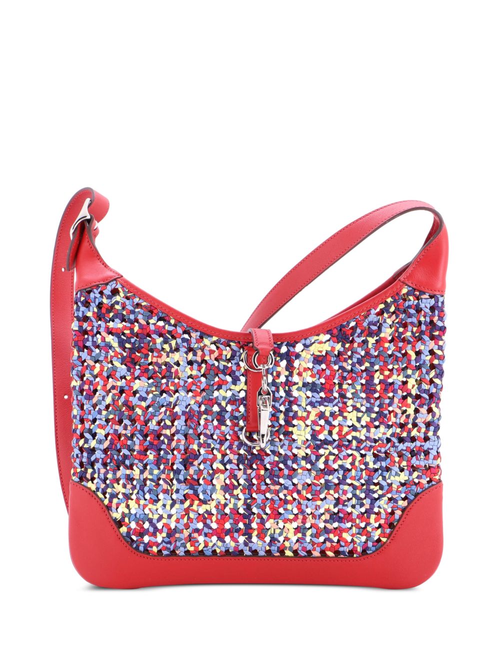 Trim Duo Bag Printed Silk and Leather 31 crossbody bag