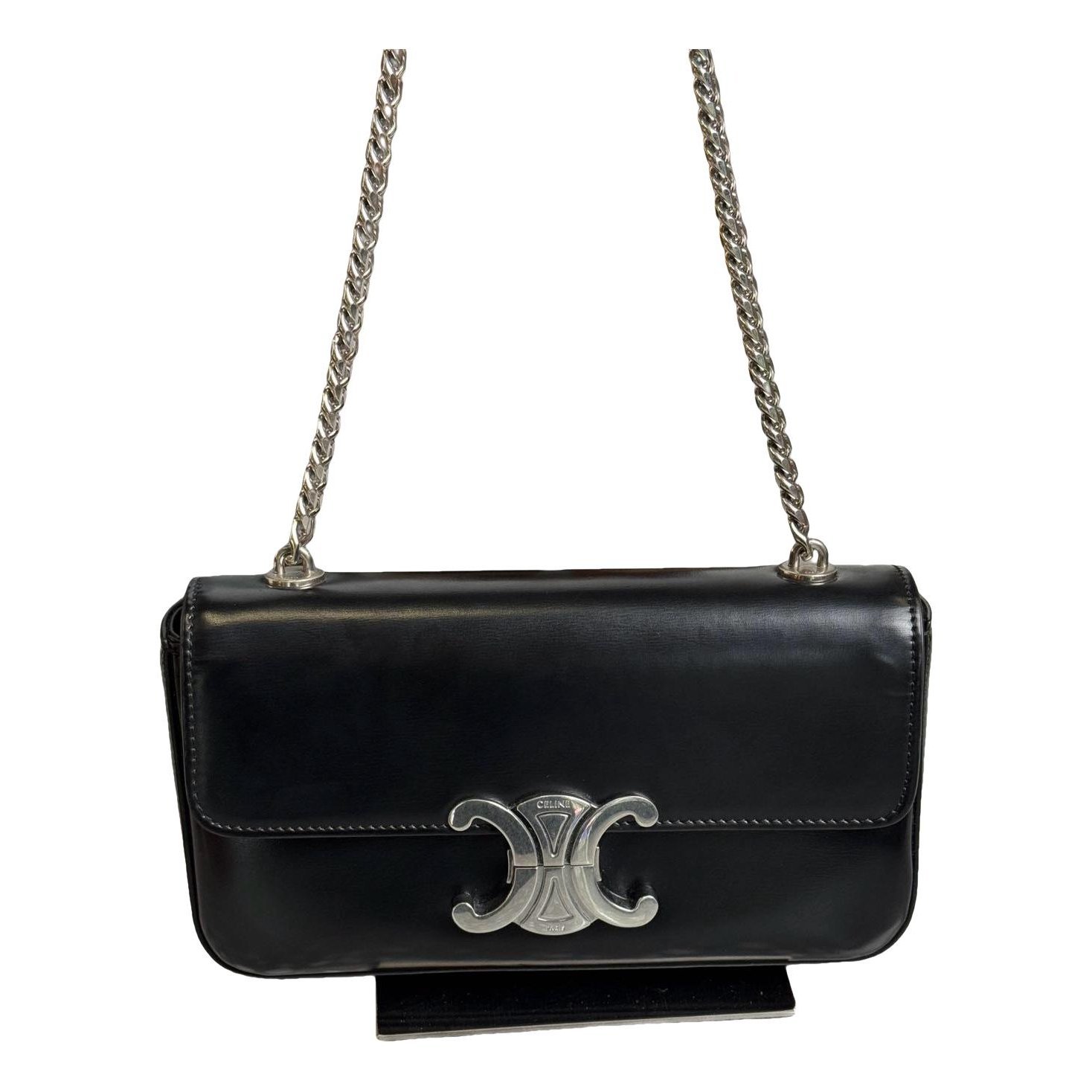 Triomphe chain leather handbag