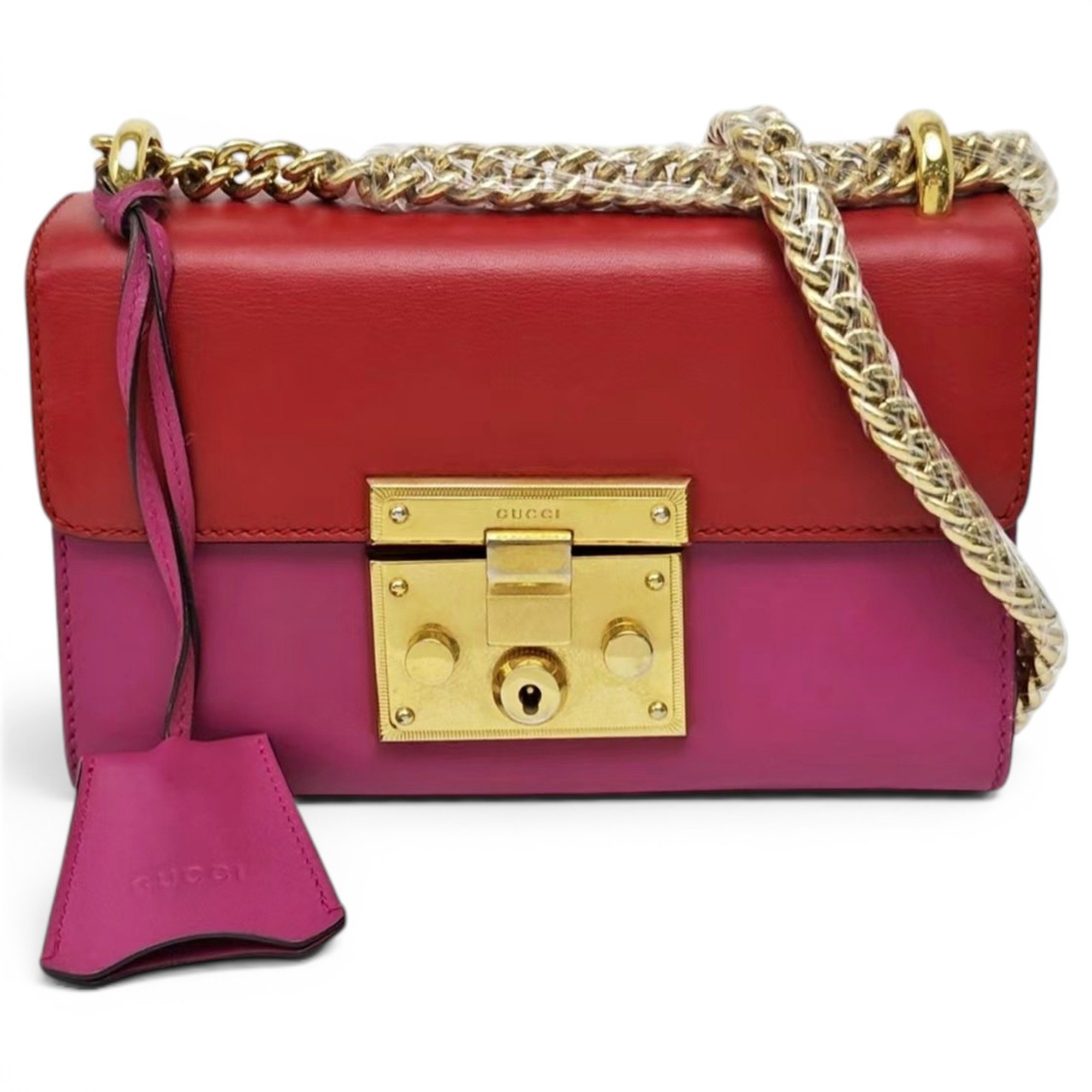 Padlock leather handbag