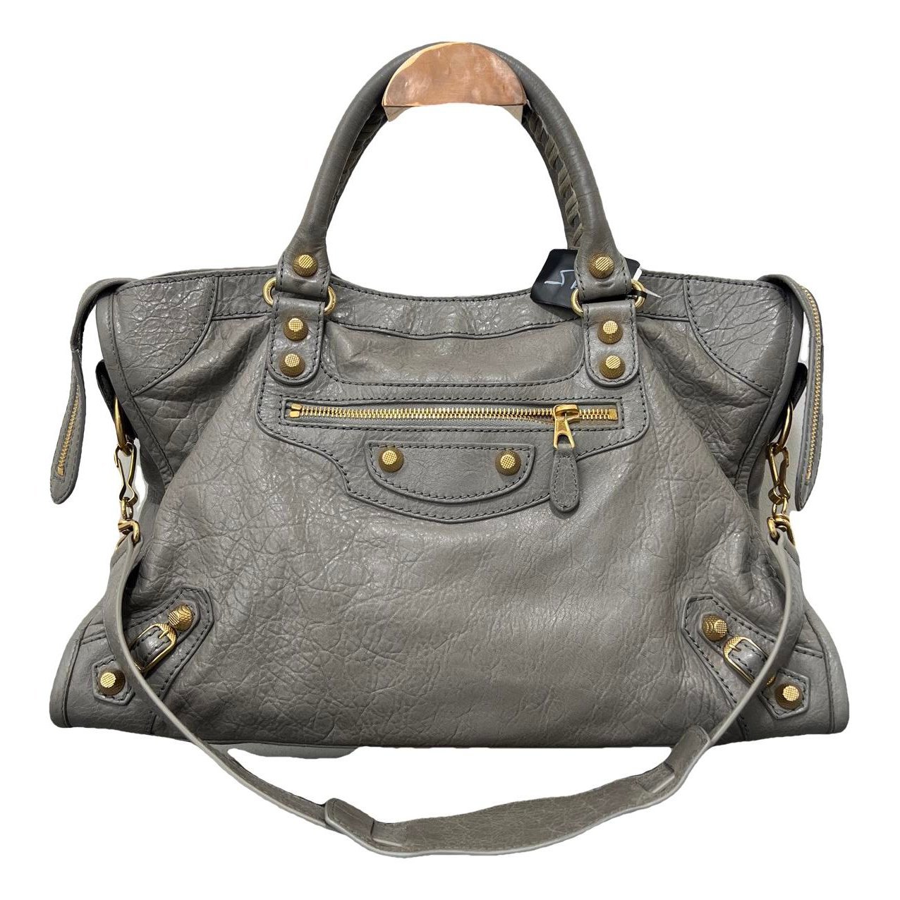 City leather handbag
