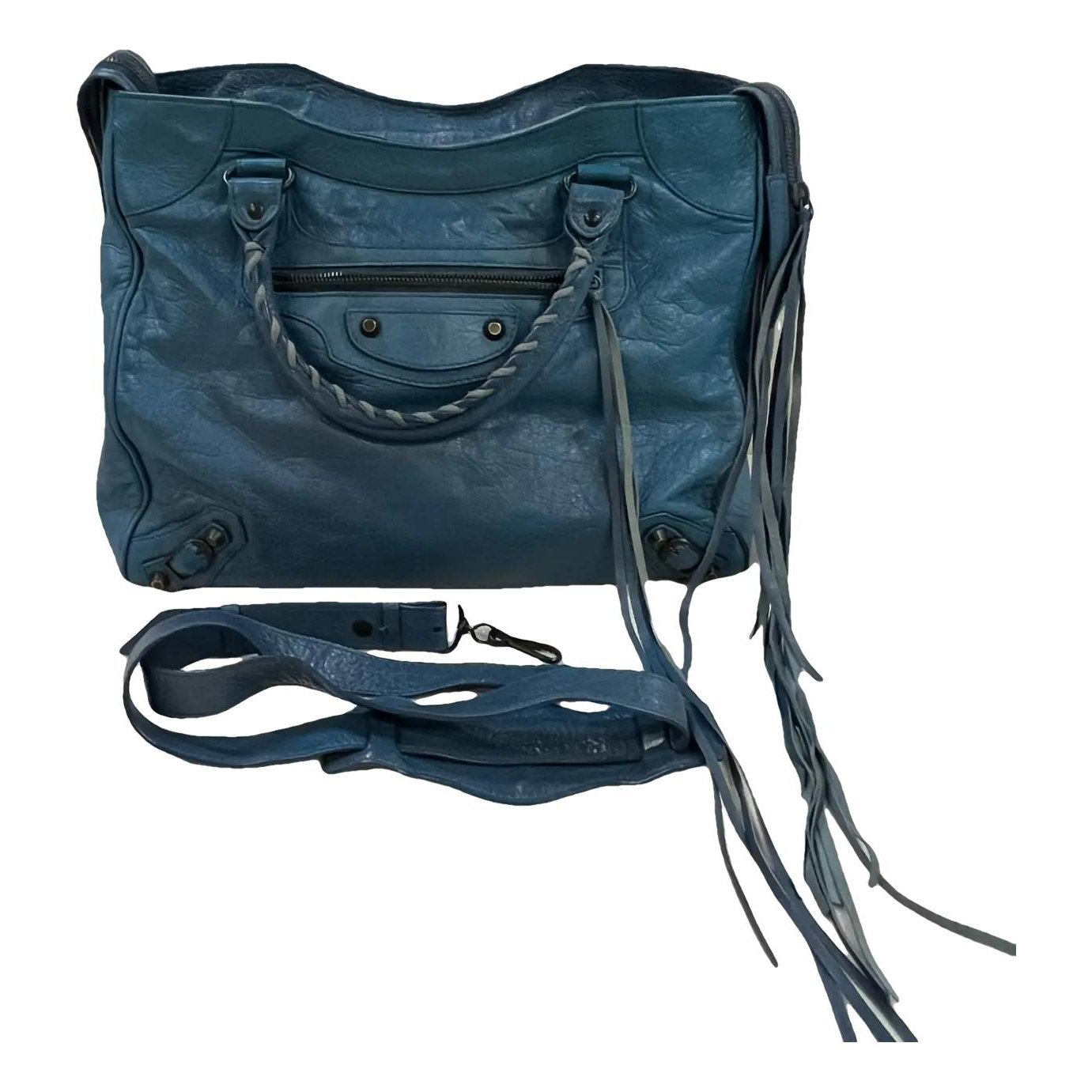 City leather handbag