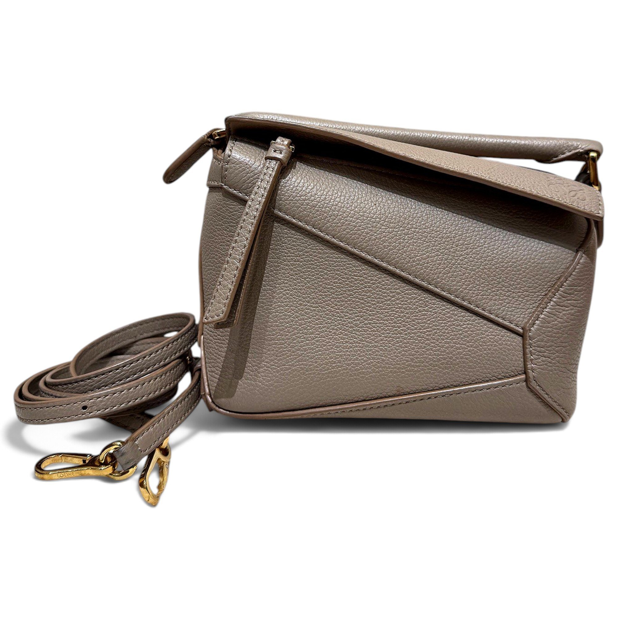 Puzzle leather handbag