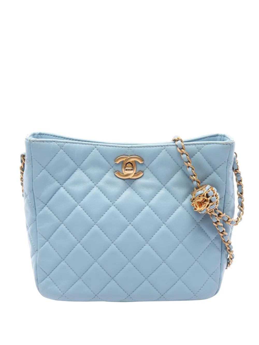 2021-2026 Small CC Quilted Lambskin Pearl Crush Hobo crossbody bag
