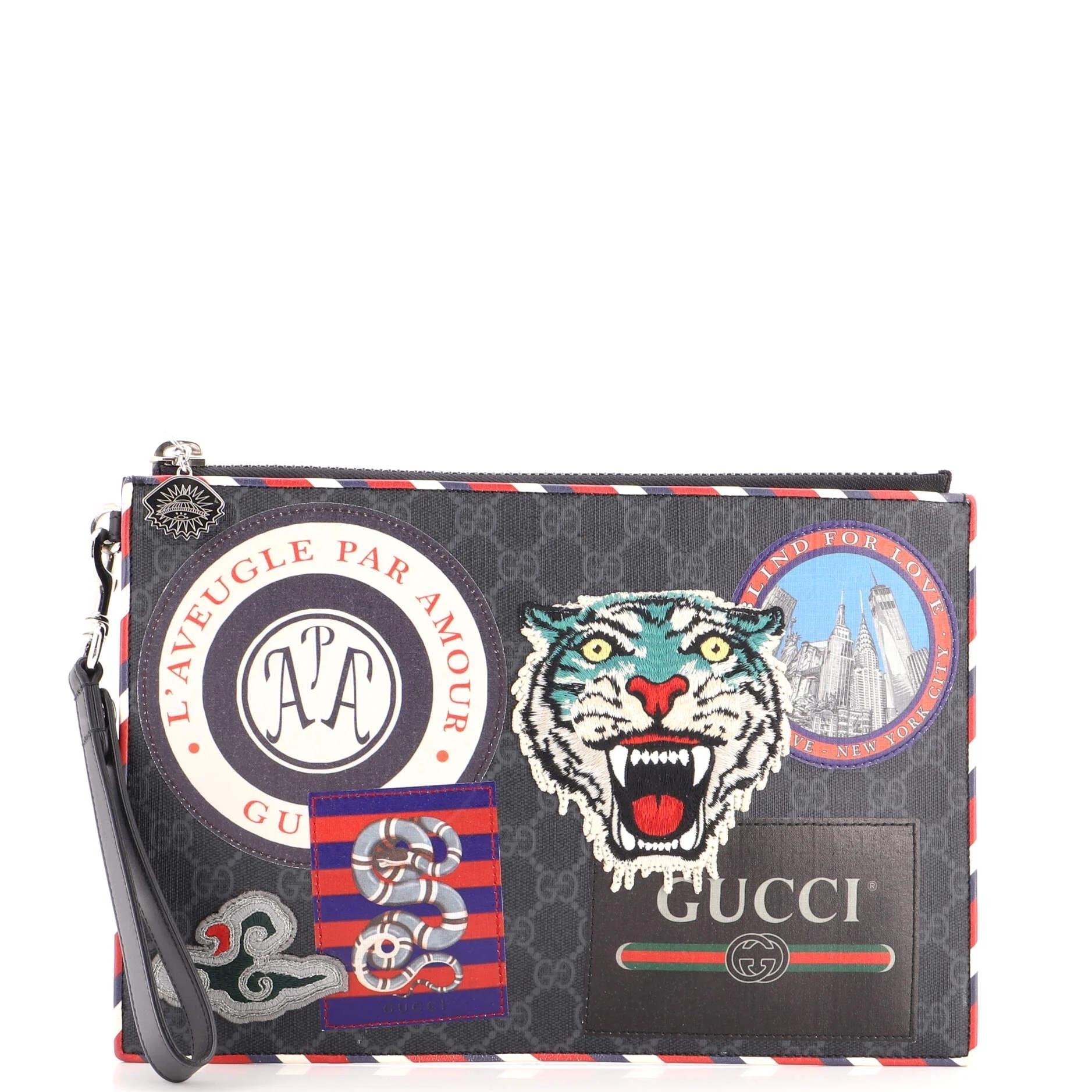 Leather clutch bag