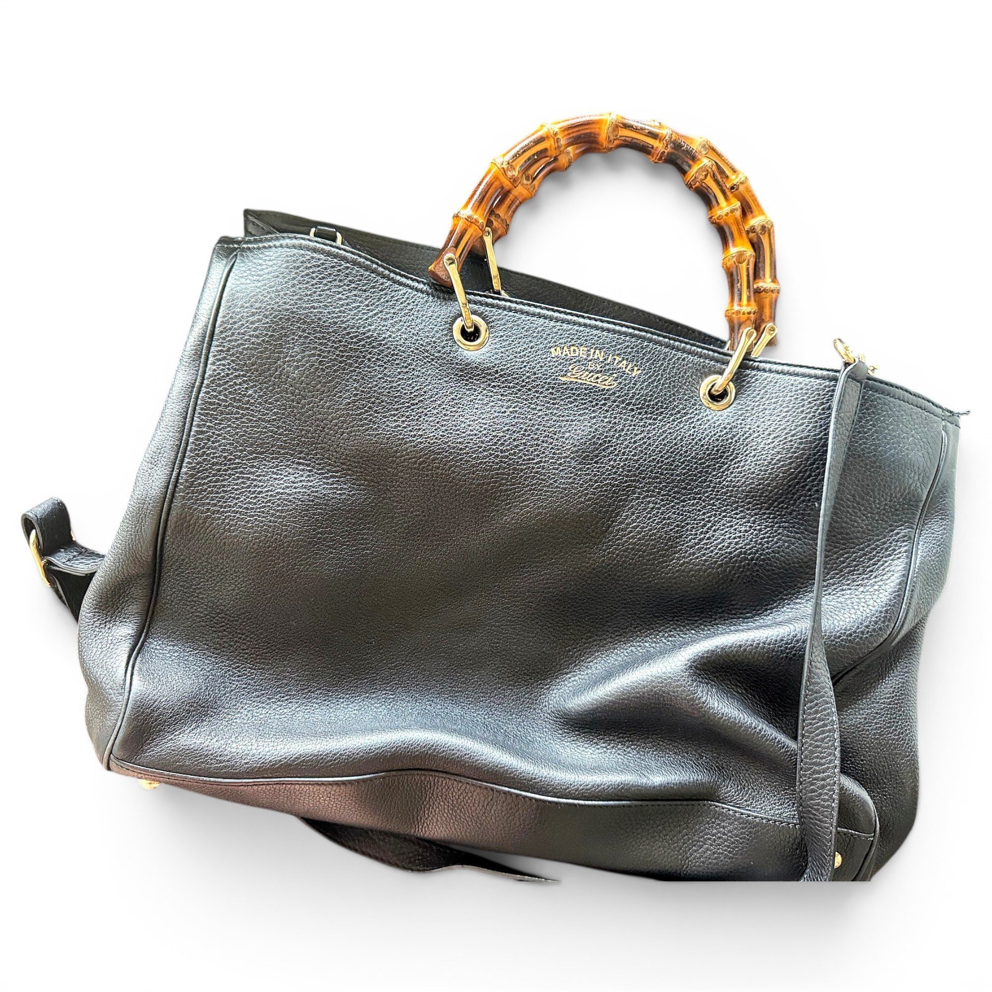 Bamboo leather handbag