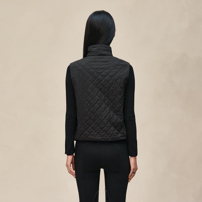 Noir Quilted Sleeveless Jacket