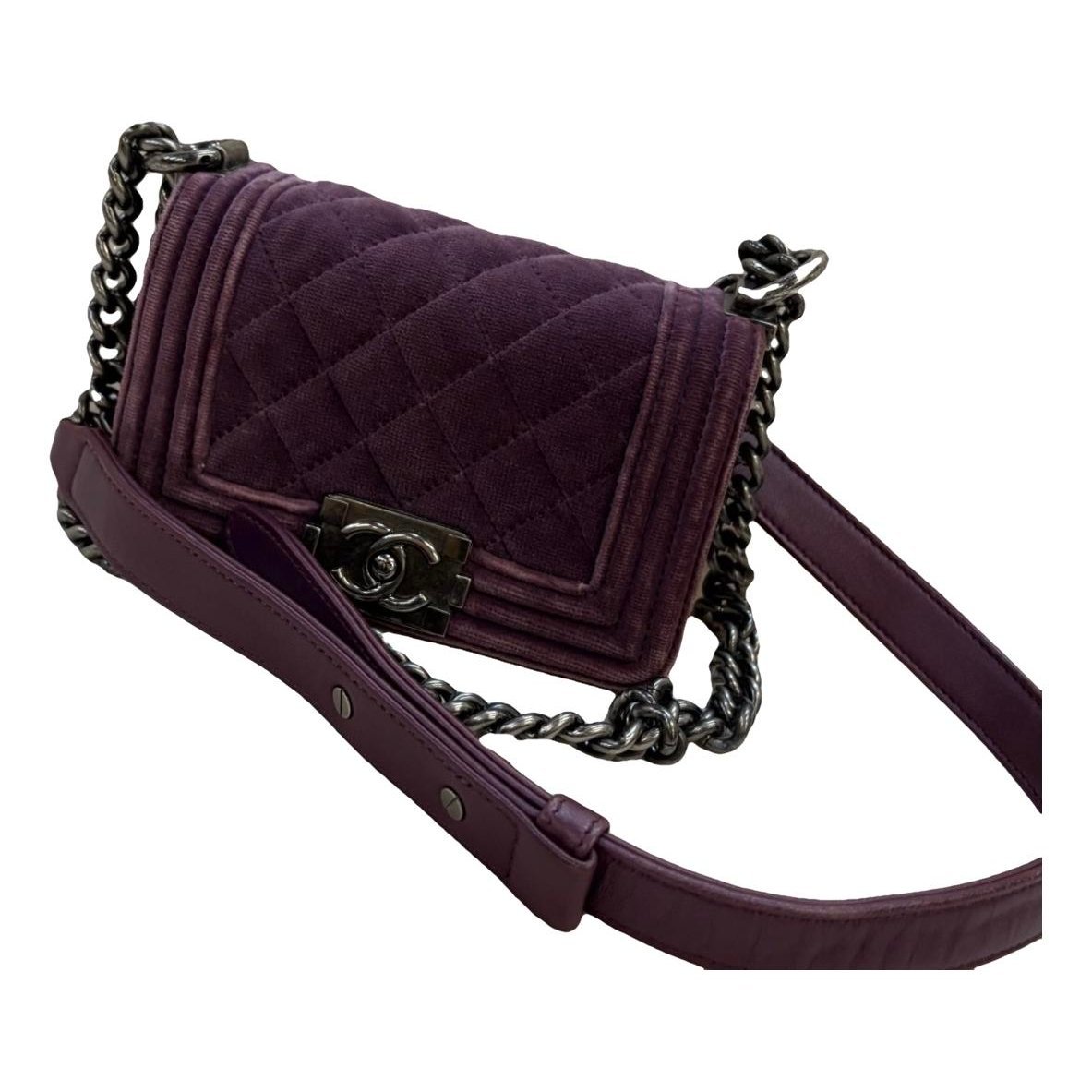 Boy velvet handbag