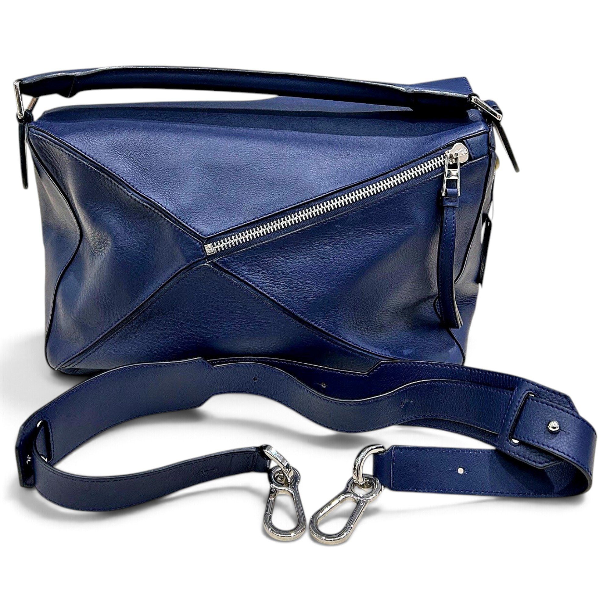 Puzzle leather handbag