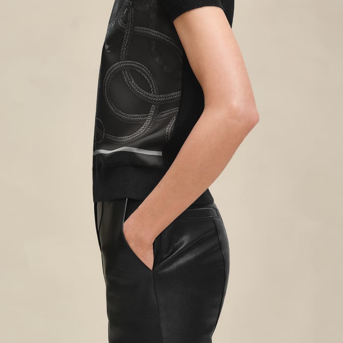 Gris Charbon "Palefroi Remix" Short-sleeve Twillaine Sweater