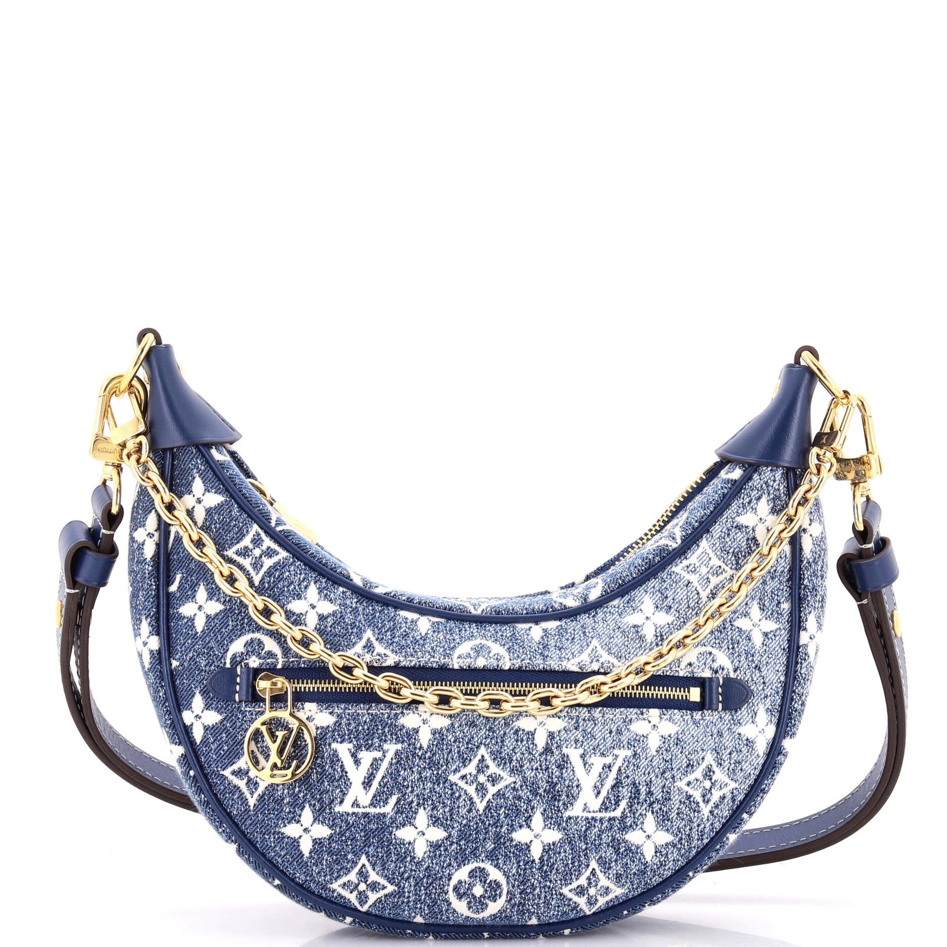 Loop Handbag Monogram Jacquard Denim