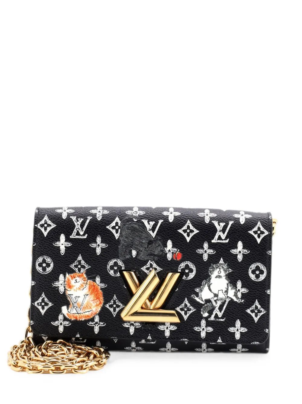 Twist Chain Wallet Limited Edition Grace Coddington Catogram Canvas clutch bag