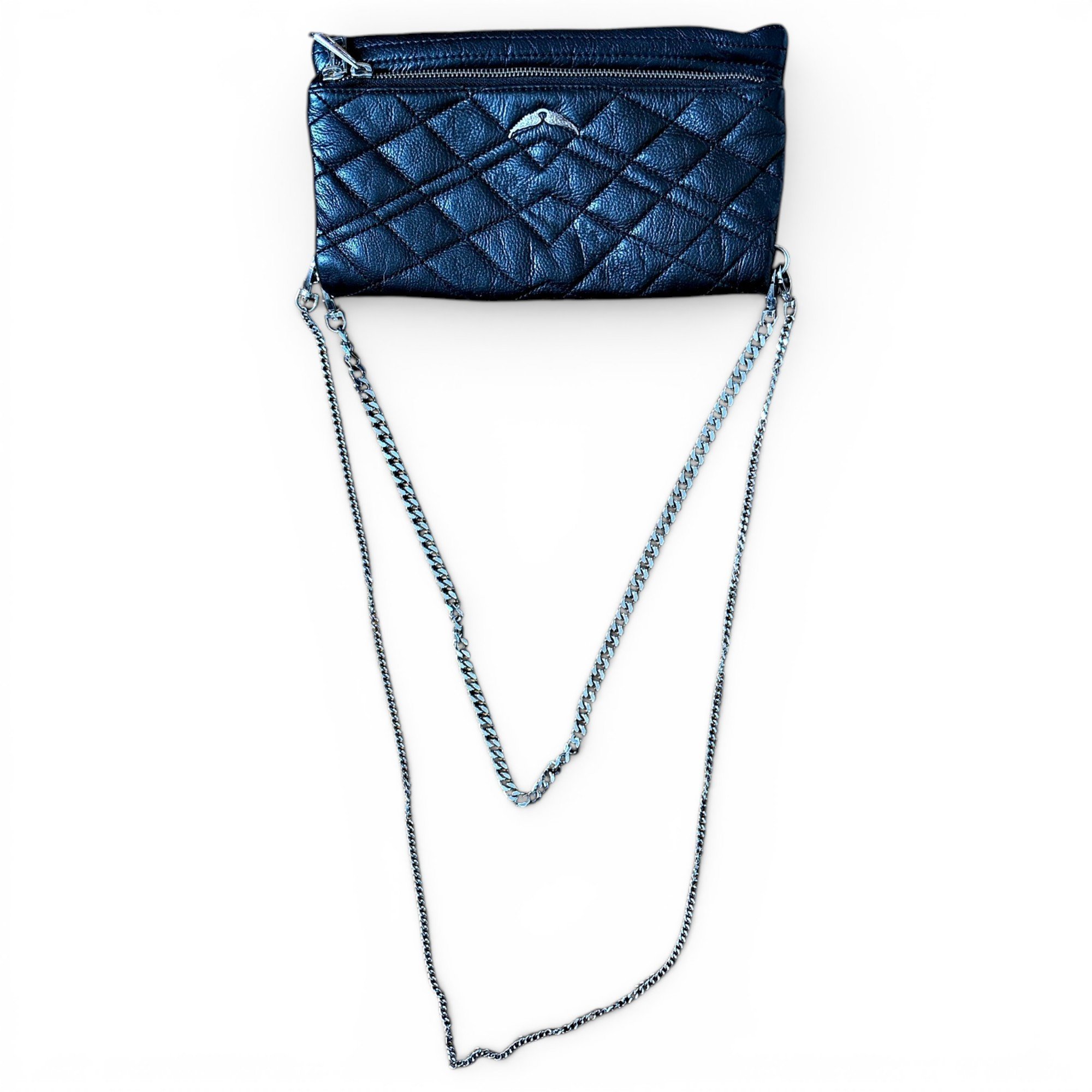 Rock leather clutch bag