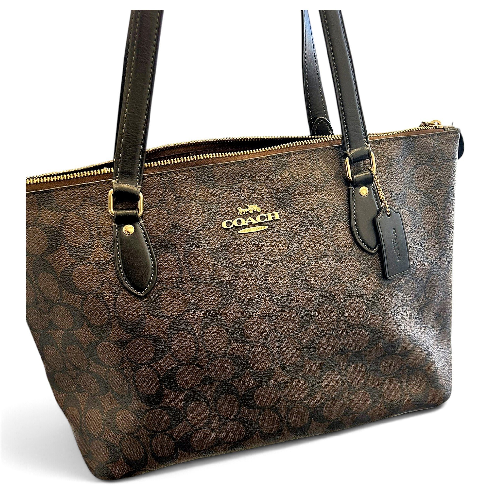 CITY ZIP TOTE leather tote