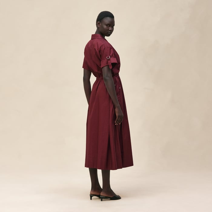 Rouge Bordeaux "Mosaique" Short-sleeve Dress