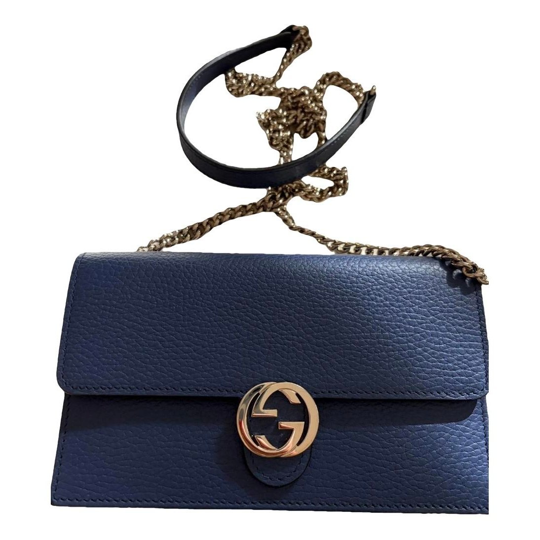 Interlocking leather crossbody bag