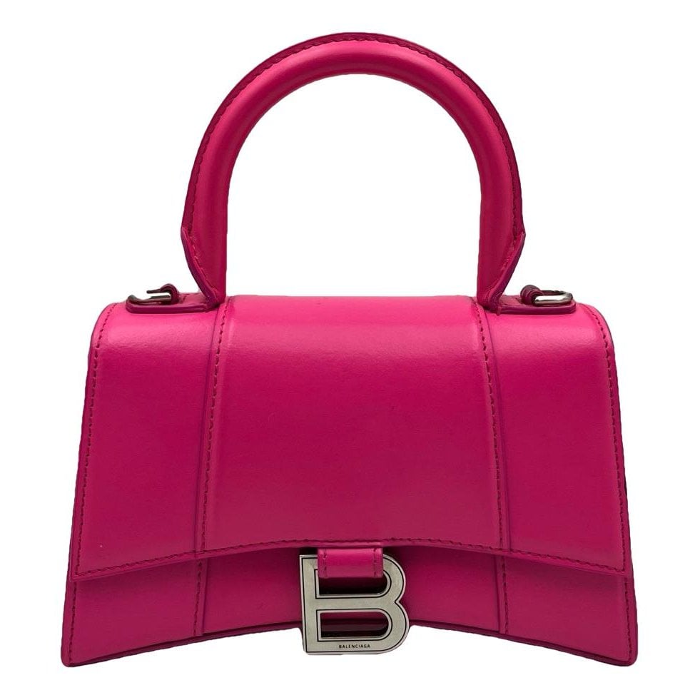 Hourglass leather handbag