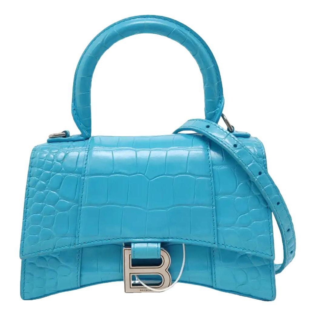 Hourglass leather handbag