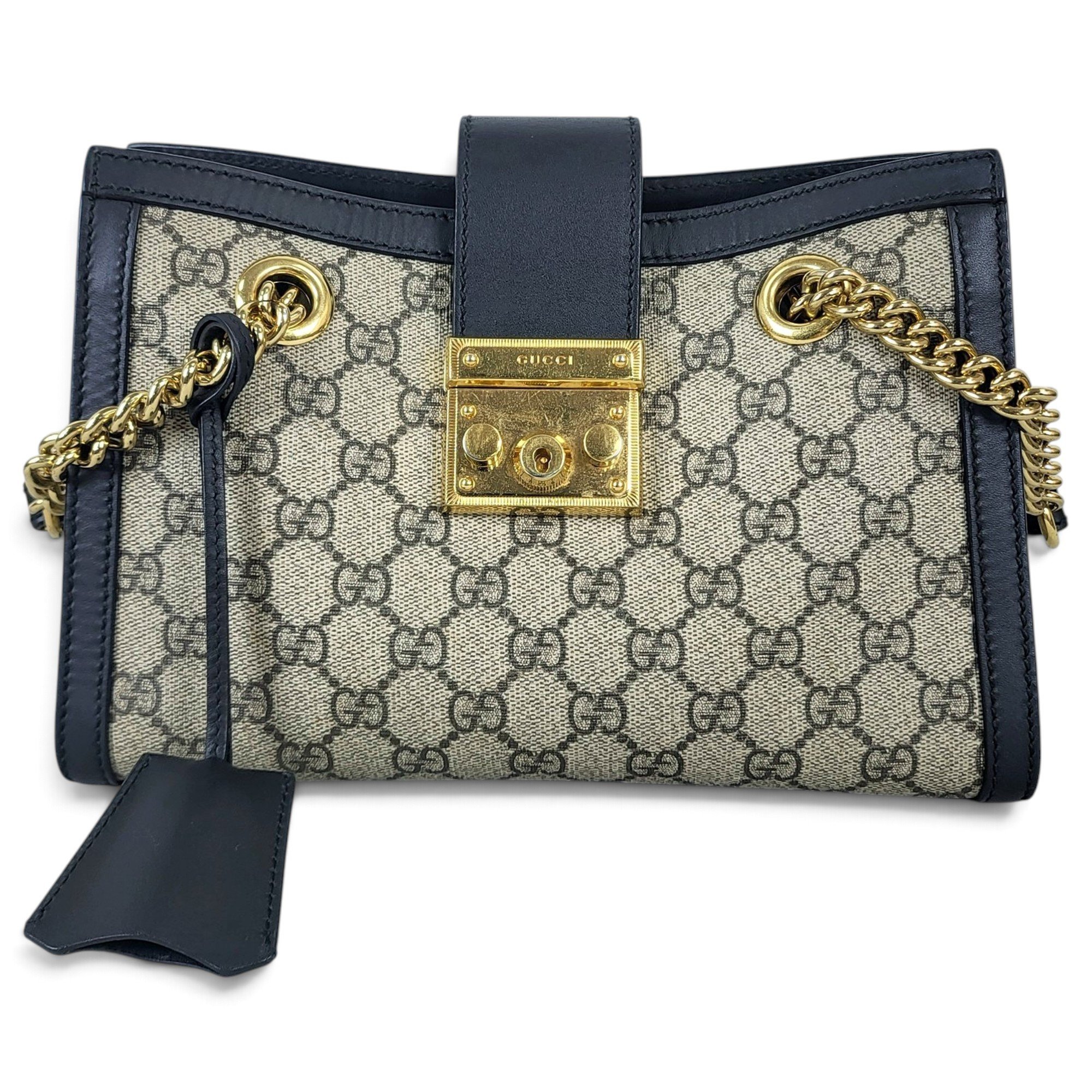 Padlock leather handbag