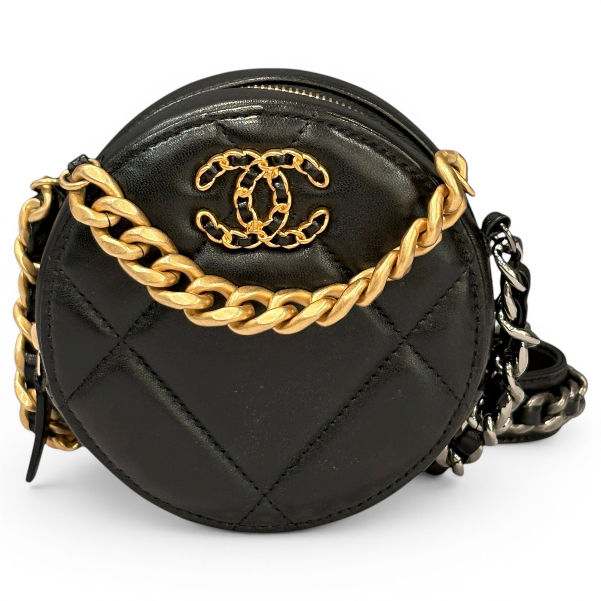 Chanel 19 leather clutch bag