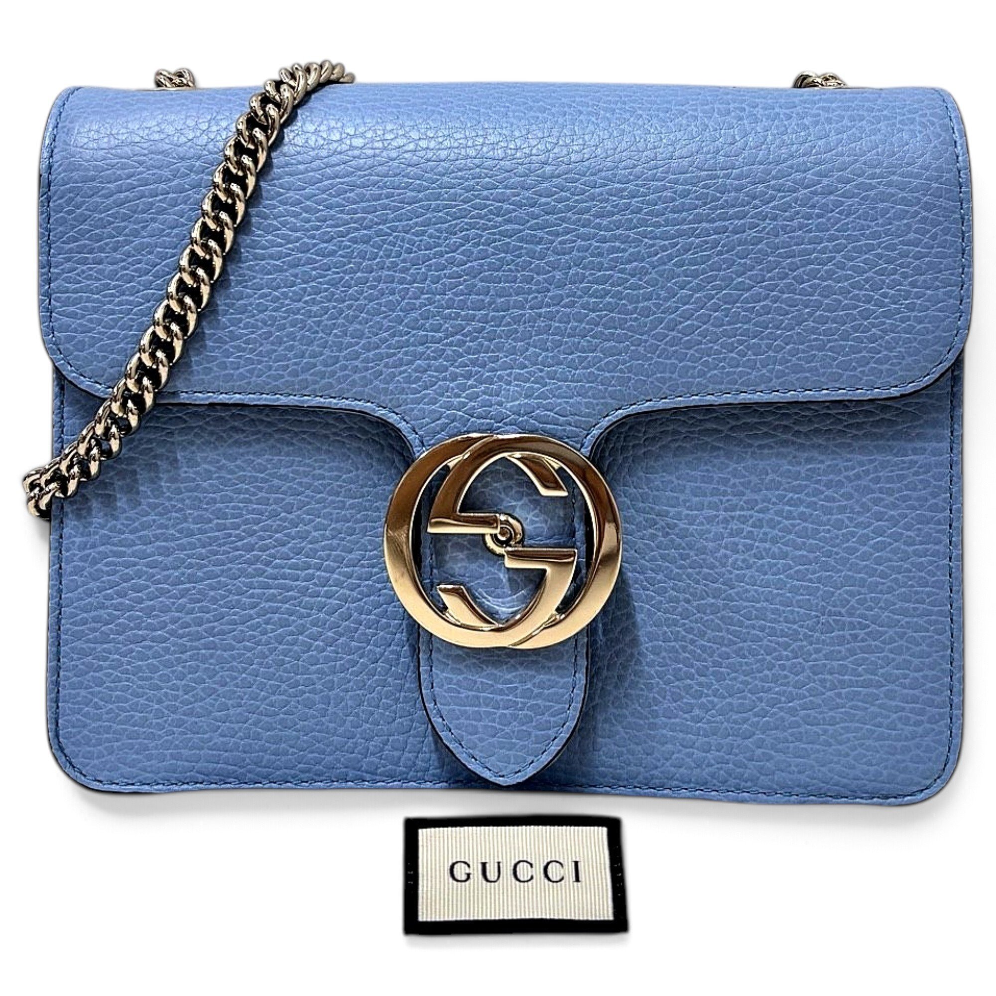 Interlocking leather handbag